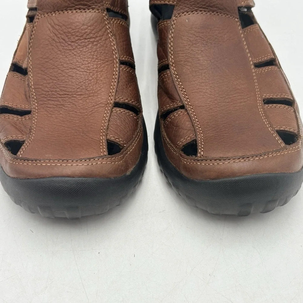G.H. Bass Bramble Brown Leather Fisherman Sandals Closed Toe Sz 11.5 M Men's